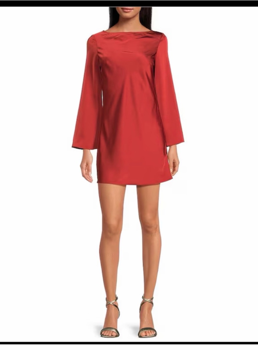 Gianni Bini Red Satin Mini Shift Dress